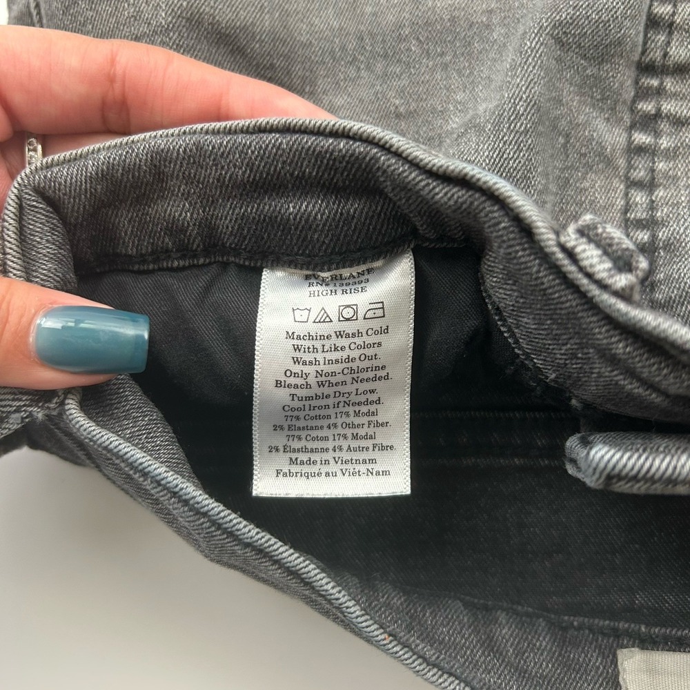 Everlane High Rise Ankle Skinny Gray Charcoal Wash Denim Jeans Sz 28 Stretch - Picture 6 of 10